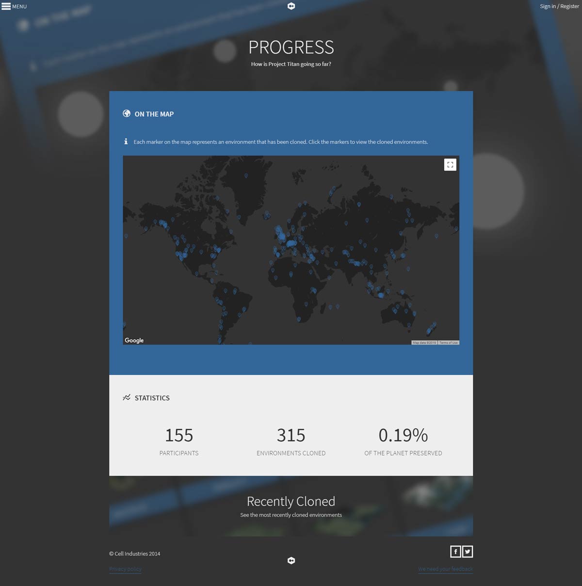 The distribution of cloned environments can be seen on the progress page.
